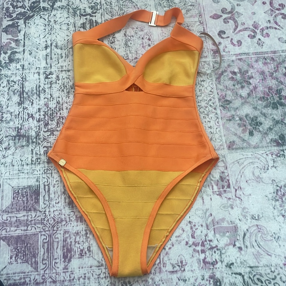 Vibrant Orange and Yellow Swimsuit
